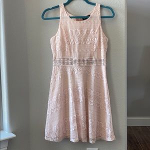 Blush pink lace dress